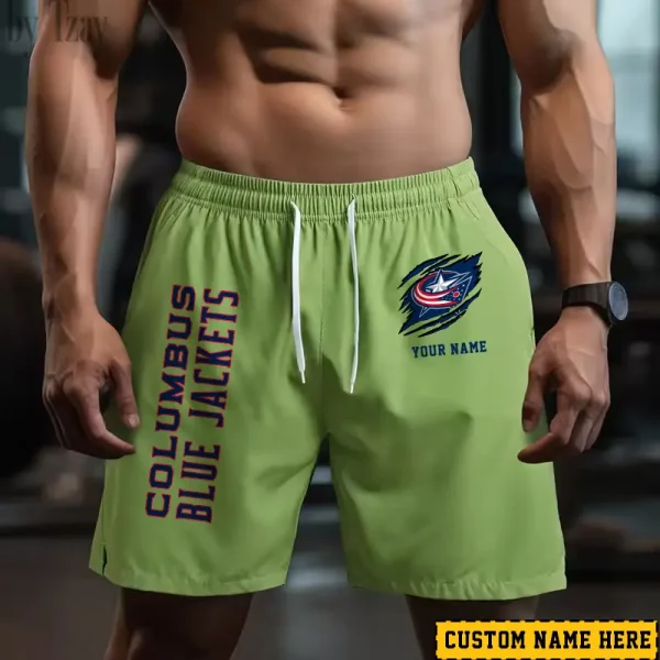 Columbus Blue Jackets Men's Shorts Badminton Sports Shorts Summer SPTMBSS039 - Image 3