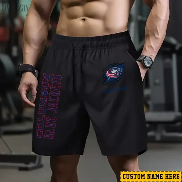 Columbus Blue Jackets Men's Shorts Badminton Sports Shorts Summer SPTMBSS039 - Image 4
