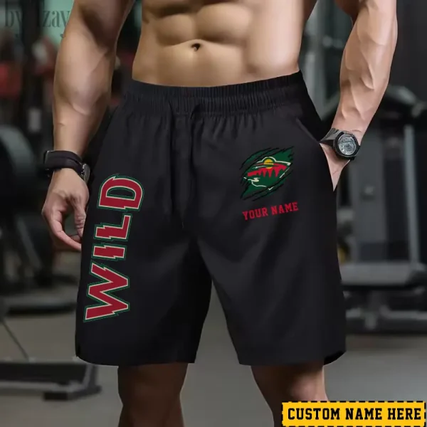Minnesota Wild Men's Shorts Badminton Sports Shorts Summer SPTMBSS043 - Image 2