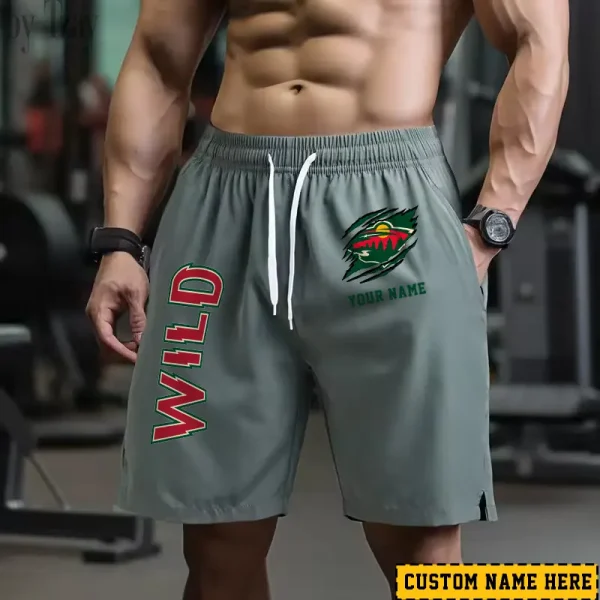 Minnesota Wild Men's Shorts Badminton Sports Shorts Summer SPTMBSS043 - Image 3