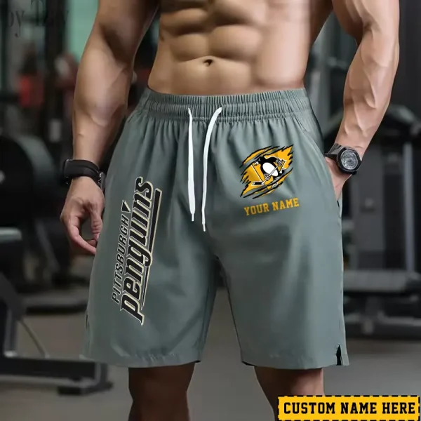 Pittsburgh Penguins Men's Shorts Badminton Sports Shorts Summer SPTMBSS052 - Image 3