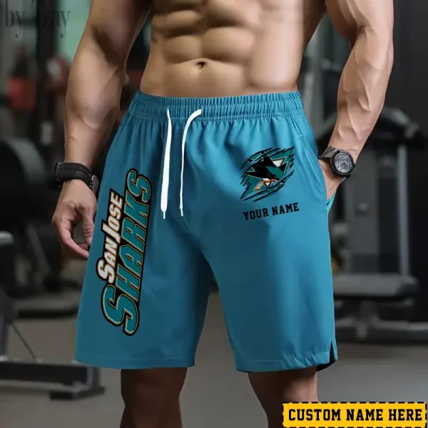 San Jose Sharks Men's Shorts Badminton Sports Shorts Summer SPTMBSS053 - Image 3