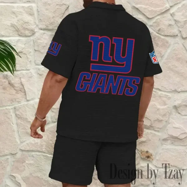 New York Giants Men's Waffle Knit Short Sleeve Slim Fit Soft Summer And Shorts BSPTWHZSS335 - Image 8
