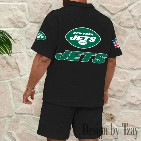 New York Jets Men's Waffle Knit Short Sleeve Slim Fit Soft Summer And Shorts BSPTWHZSS336 - Image 8