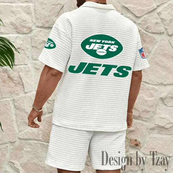 New York Jets Men's Waffle Knit Short Sleeve Slim Fit Soft Summer And Shorts BSPTWHZSS336 - Image 10
