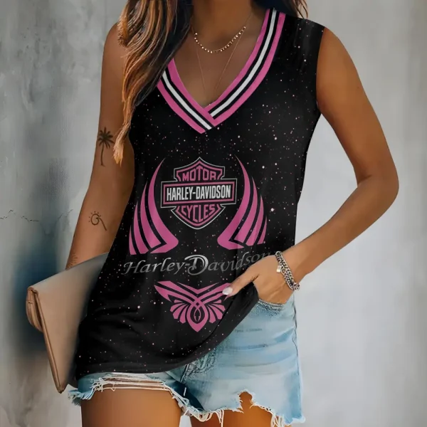 Harley Davidson V-neck Women's Vest CBSVWVEST068
