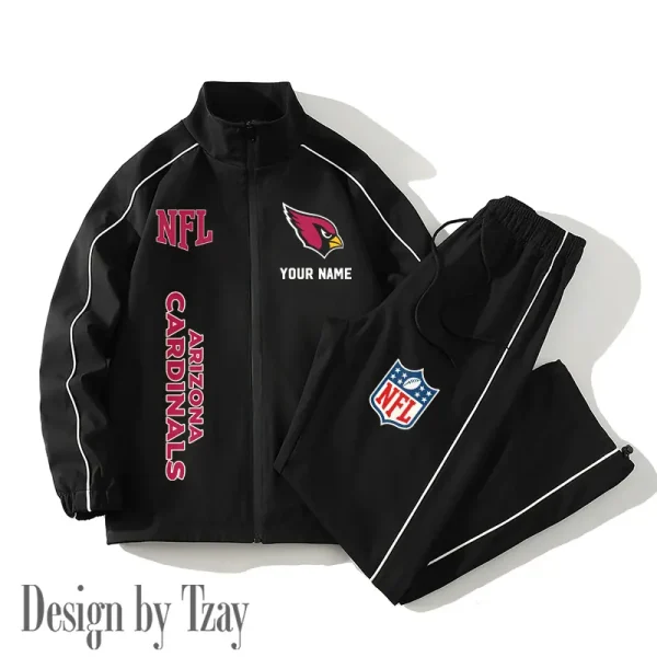 Arizona Cardinals Casual Trendy Running Jacket Couple Loose Jacket Pants SPTMTS2PS001 - Image 3