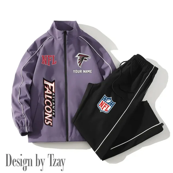 Atlanta Falcons Casual Trendy Running Jacket Couple Loose Jacket Pants SPTMTS2PS002 - Image 2