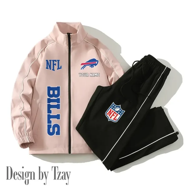 Buffalo Bills Casual Trendy Running Jacket Couple Loose Jacket Pants SPTMTS2PS004