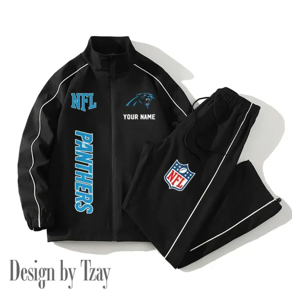 Carolina Panthers Casual Trendy Running Jacket Couple Loose Jacket Pants SPTMTS2PS005
