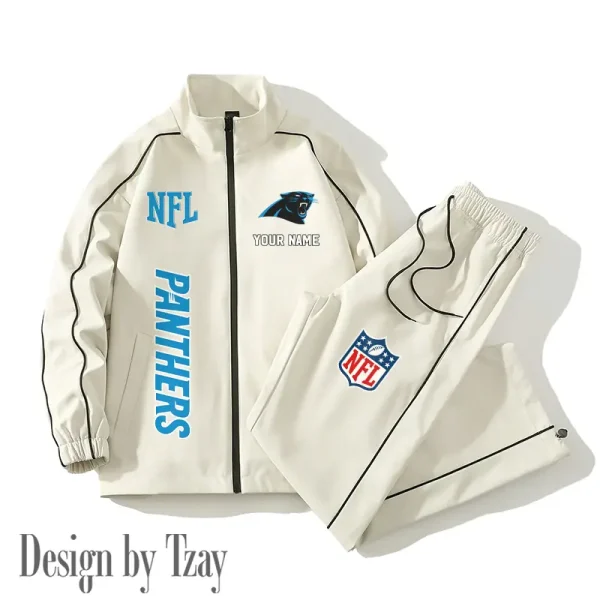 Carolina Panthers Casual Trendy Running Jacket Couple Loose Jacket Pants SPTMTS2PS005 - Image 2