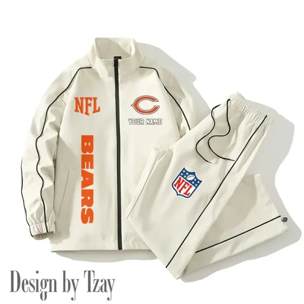 Chicago Bears Casual Trendy Running Jacket Couple Loose Jacket Pants SPTMTS2PS006