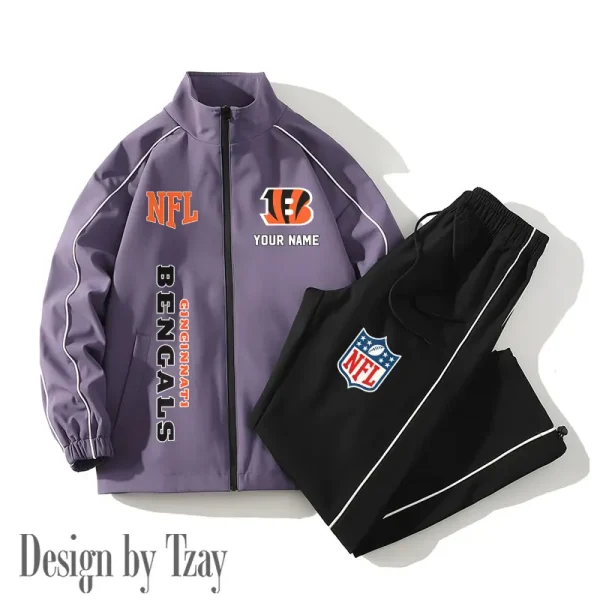 Cincinnati Bengals Casual Trendy Running Jacket Couple Loose Jacket Pants SPTMTS2PS007 - Image 4