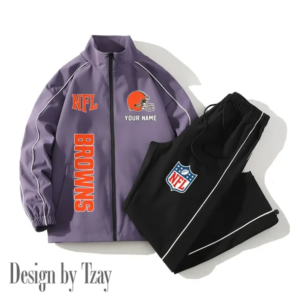 Cleveland Browns Casual Trendy Running Jacket Couple Loose Jacket Pants SPTMTS2PS008