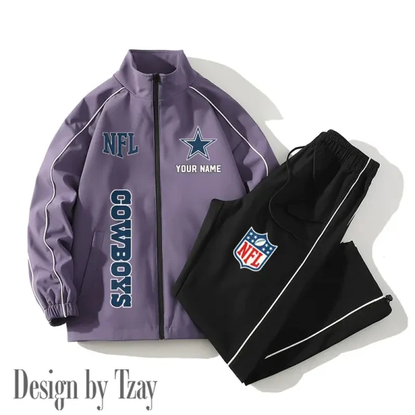 Dallas Cowboys Casual Trendy Running Jacket Couple Loose Jacket Pants SPTMTS2PS009