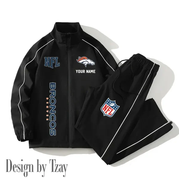 Denver Broncos Casual Trendy Running Jacket Couple Loose Jacket Pants SPTMTS2PS010 - Image 4