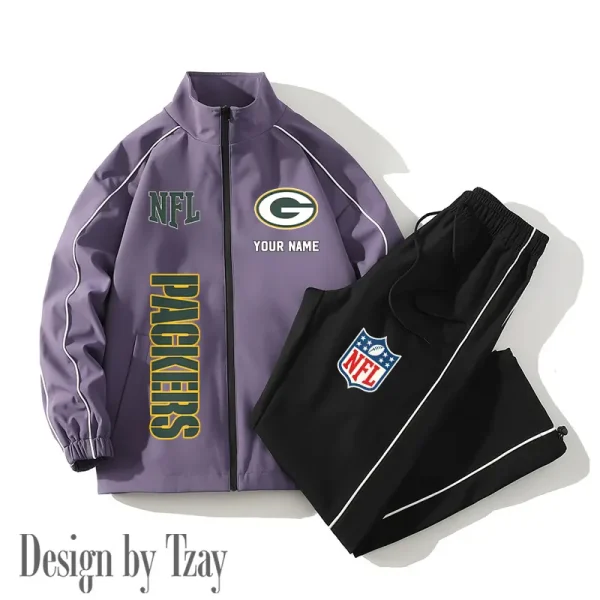 Green Bay Packers Casual Trendy Running Jacket Couple Loose Jacket Pants SPTMTS2PS012