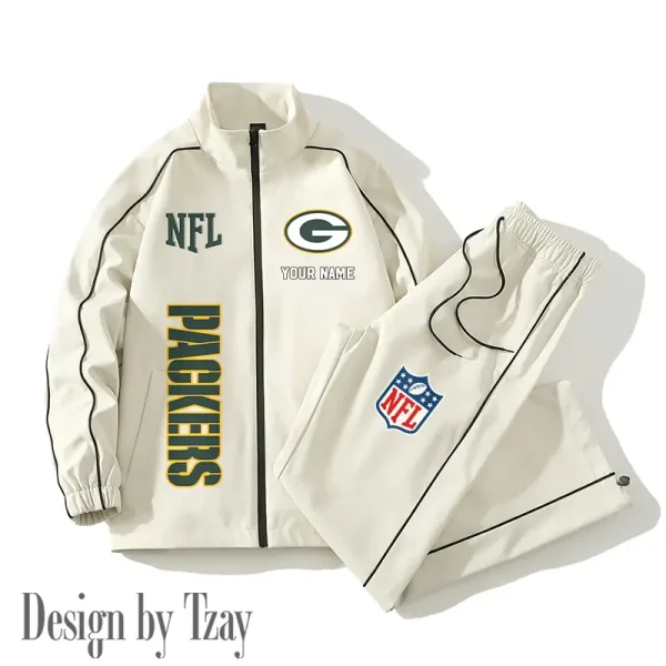 Green Bay Packers Casual Trendy Running Jacket Couple Loose Jacket Pants SPTMTS2PS012 - Image 4