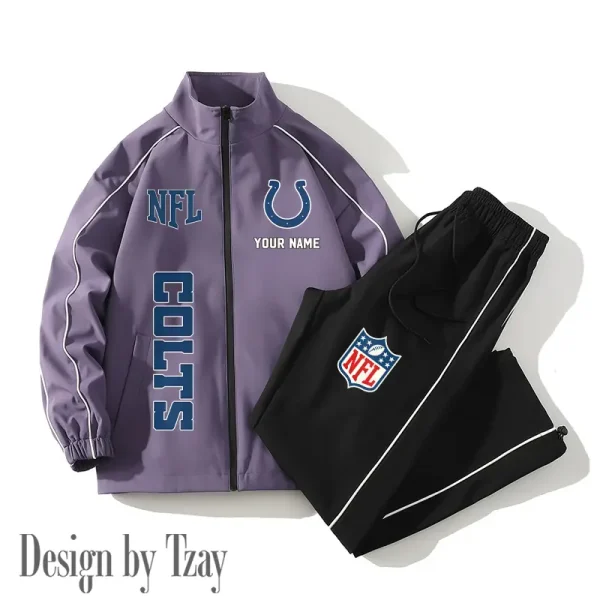 Indianapolis Colts Casual Trendy Running Jacket Couple Loose Jacket Pants SPTMTS2PS014 - Image 3