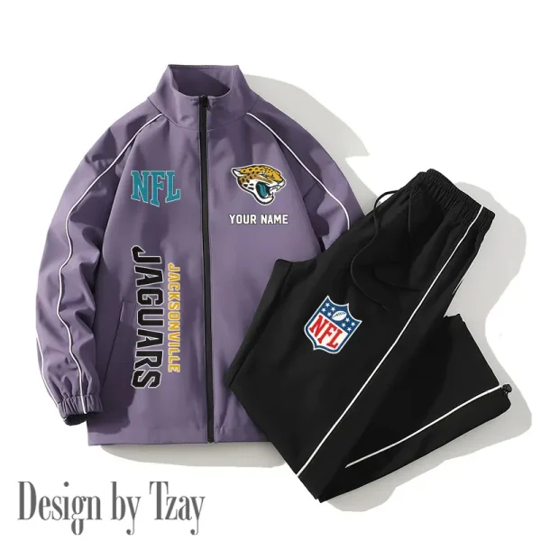 Jacksonville Jaguars Casual Trendy Running Jacket Couple Loose Jacket Pants SPTMTS2PS015 - Image 3