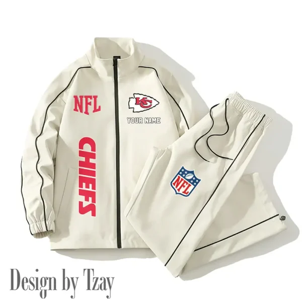 Kansas City Chiefs Casual Trendy Running Jacket Couple Loose Jacket Pants SPTMTS2PS016 - Image 4