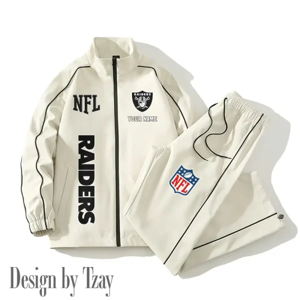 Las Vegas Raiders Casual Trendy Running Jacket Couple Loose Jacket Pants SPTMTS2PS017