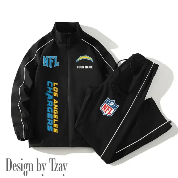 Los Angeles Chargers Casual Trendy Running Jacket Couple Loose Jacket Pants SPTMTS2PS018 - Image 3