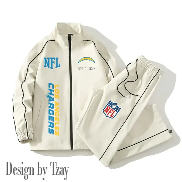 Los Angeles Chargers Casual Trendy Running Jacket Couple Loose Jacket Pants SPTMTS2PS018 - Image 4