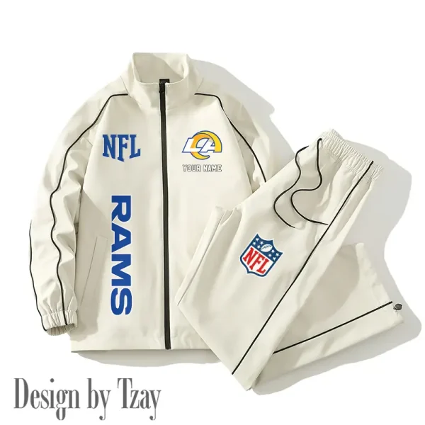 Los Angeles Rams Casual Trendy Running Jacket Couple Loose Jacket Pants SPTMTS2PS019 - Image 2