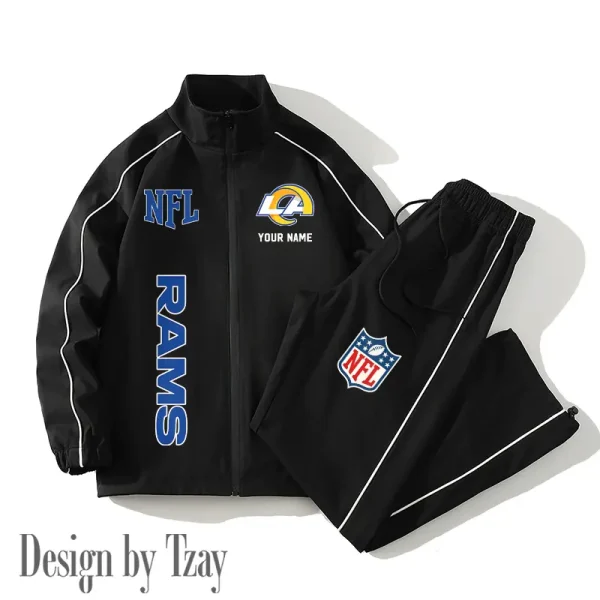 Los Angeles Rams Casual Trendy Running Jacket Couple Loose Jacket Pants SPTMTS2PS019 - Image 3