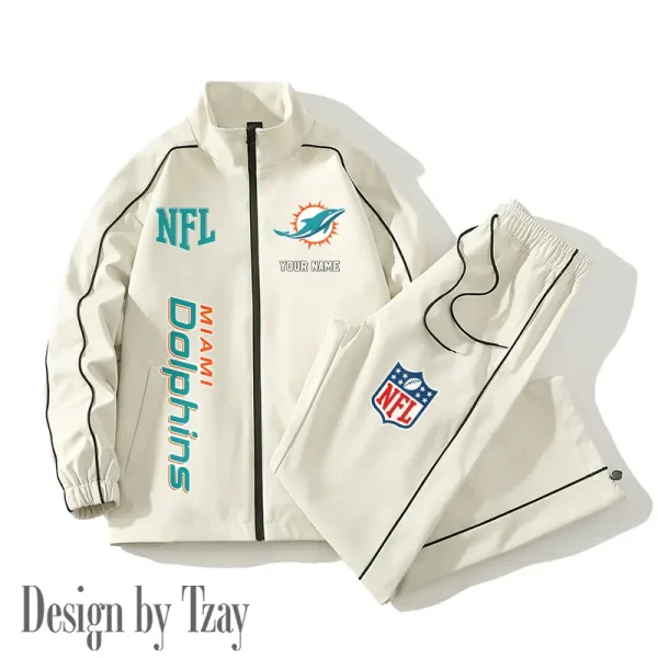 Miami Dolphins Casual Trendy Running Jacket Couple Loose Jacket Pants SPTMTS2PS020 - Image 4