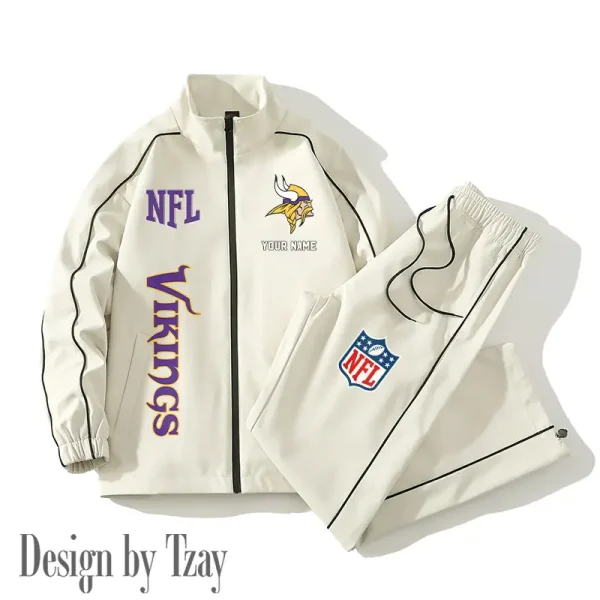 Minnesota Vikings Casual Trendy Running Jacket Couple Loose Jacket Pants SPTMTS2PS021 - Image 3