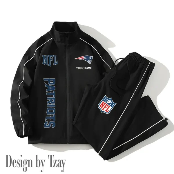 New England Patriots Casual Trendy Running Jacket Couple Loose Jacket Pants SPTMTS2PS022 - Image 4
