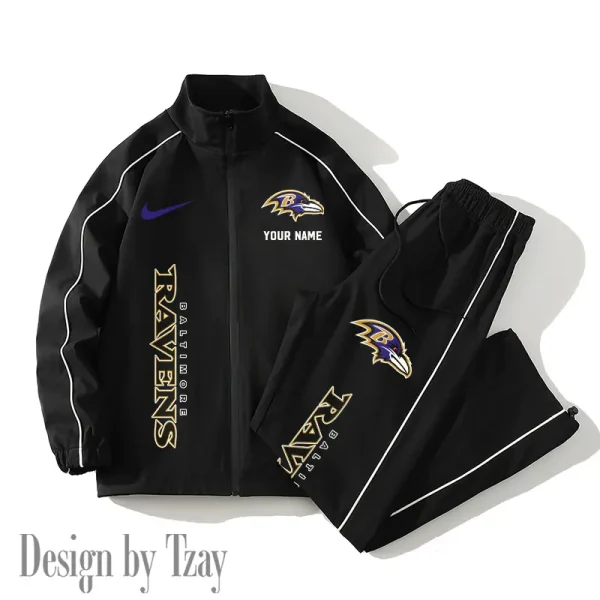 Baltimore Ravens Casual Trendy Running Jacket Couple Loose Jacket Pants SPTMTS2PS035