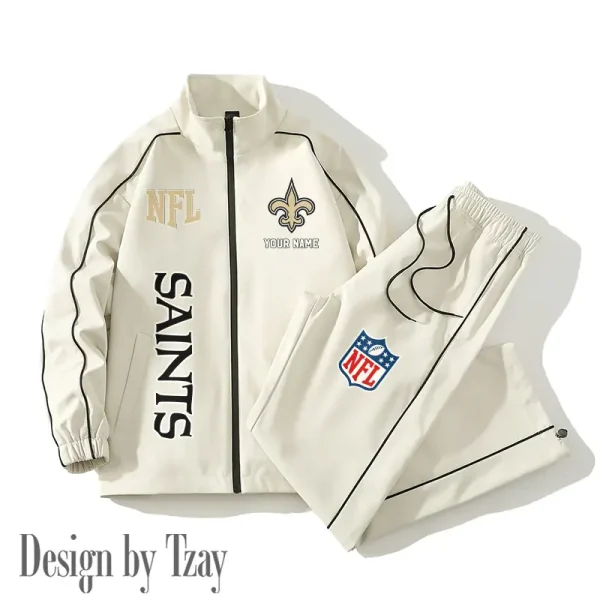 New Orleans Saints Casual Trendy Running Jacket Couple Loose Jacket Pants SPTMTS2PS023