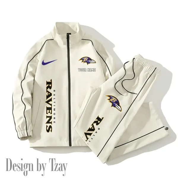 Baltimore Ravens Casual Trendy Running Jacket Couple Loose Jacket Pants SPTMTS2PS035 - Image 2
