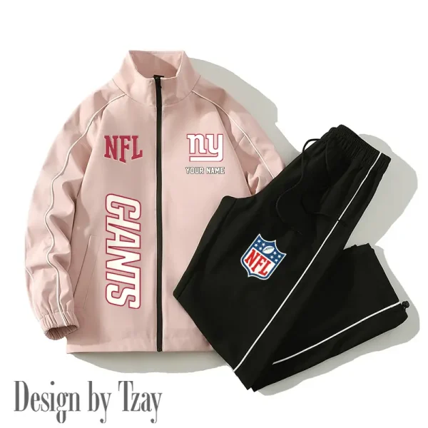 New York Giants Casual Trendy Running Jacket Couple Loose Jacket Pants SPTMTS2PS024