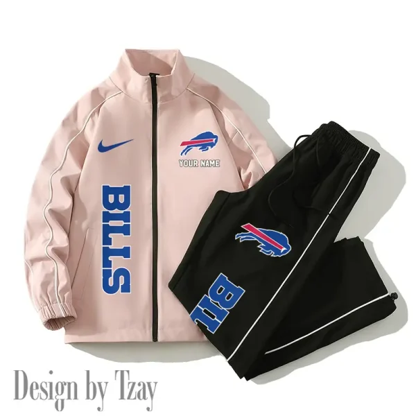 Buffalo Bills Casual Trendy Running Jacket Couple Loose Jacket Pants SPTMTS2PS036 - Image 2