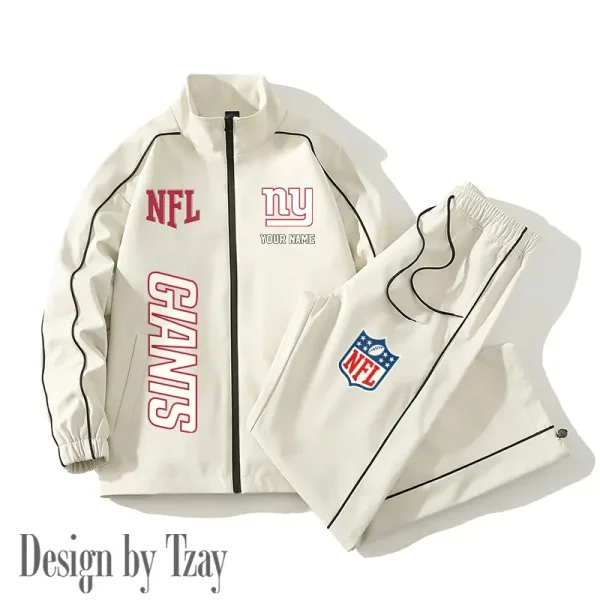 New York Giants Casual Trendy Running Jacket Couple Loose Jacket Pants SPTMTS2PS024 - Image 3