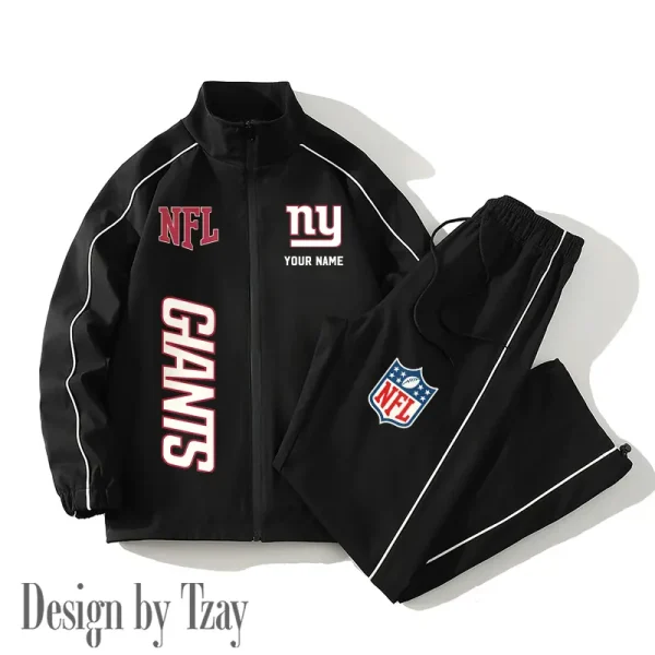 New York Giants Casual Trendy Running Jacket Couple Loose Jacket Pants SPTMTS2PS024 - Image 4