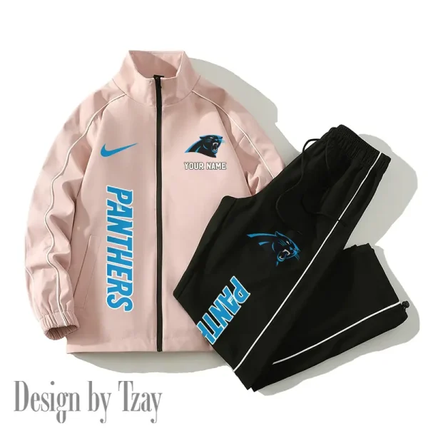 Carolina Panthers Casual Trendy Running Jacket Couple Loose Jacket Pants SPTMTS2PS037 - Image 3