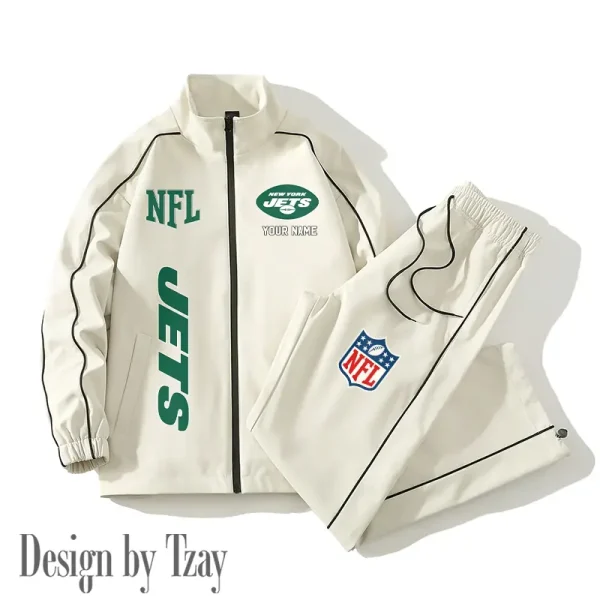 New York Jets Casual Trendy Running Jacket Couple Loose Jacket Pants SPTMTS2PS025