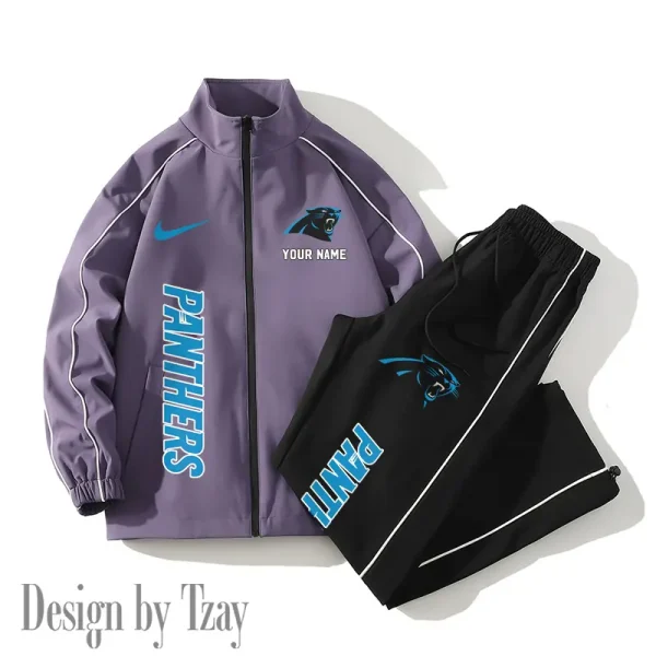 Carolina Panthers Casual Trendy Running Jacket Couple Loose Jacket Pants SPTMTS2PS037 - Image 4