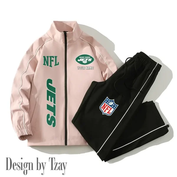 New York Jets Casual Trendy Running Jacket Couple Loose Jacket Pants SPTMTS2PS025 - Image 2