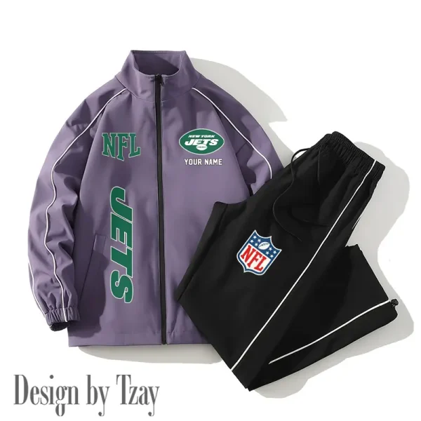 New York Jets Casual Trendy Running Jacket Couple Loose Jacket Pants SPTMTS2PS025 - Image 3