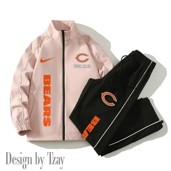 Chicago Bears Casual Trendy Running Jacket Couple Loose Jacket Pants SPTMTS2PS038 - Image 3