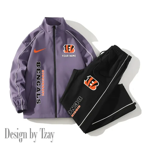 Cincinnati Bengals Casual Trendy Running Jacket Couple Loose Jacket Pants SPTMTS2PS039 - Image 2