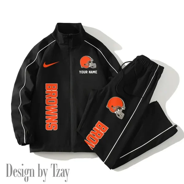 Cleveland Browns Casual Trendy Running Jacket Couple Loose Jacket Pants SPTMTS2PS040 - Image 4