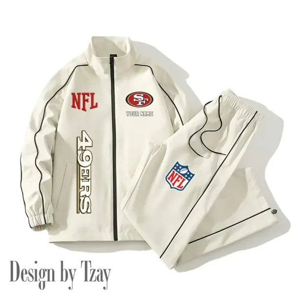 San Francisco 49ers Casual Trendy Running Jacket Couple Loose Jacket Pants SPTMTS2PS028 - Image 3