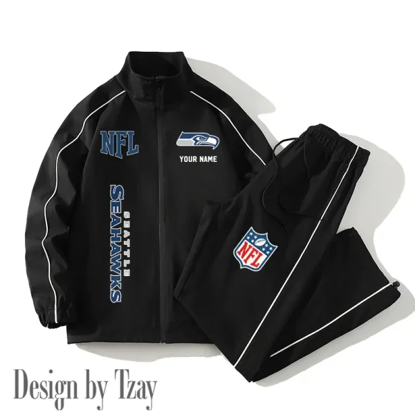 Seattle Seahawks Casual Trendy Running Jacket Couple Loose Jacket Pants SPTMTS2PS029
